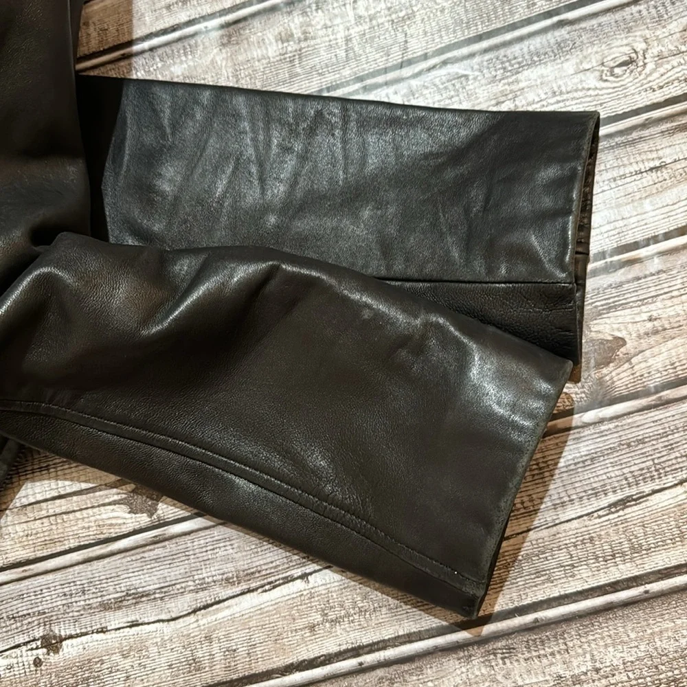 LNR Vintage Black Soft Leather Lined Pockets Zip Up Jacket Small - Picture 15 of 16